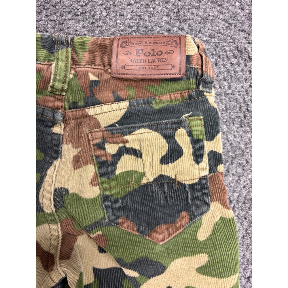 Polo Ralph Lauren Boys Camo Corduroy Pants Size 5 Woodland Camouflage Dungarees - Picture 4 of 6